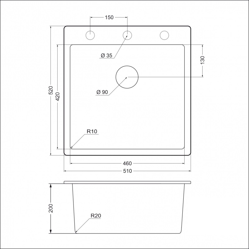 картинка Мойка для кухни Emar EMQ-1510.Q  картинка Мойка для кухни Emar EMQ-1510.Q