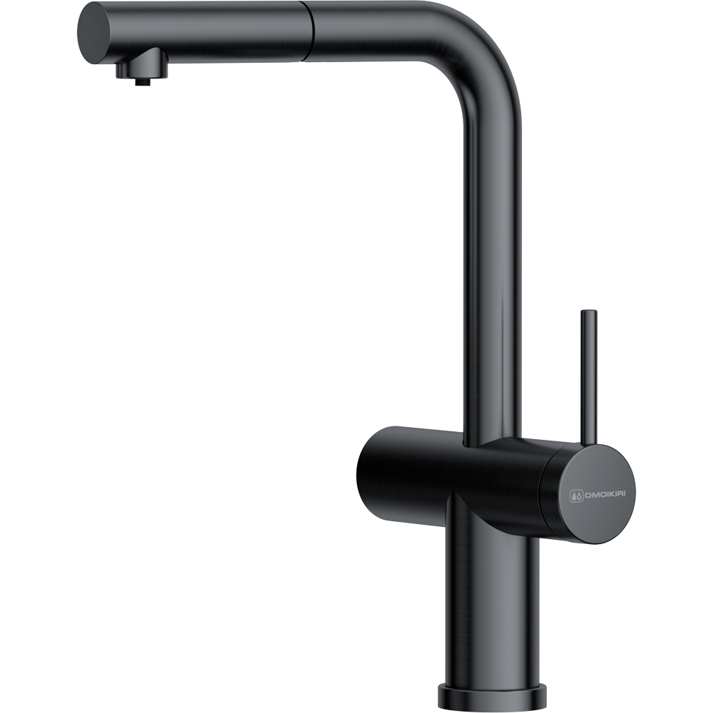 картинка Смеситель Omoikiri KARATSU-S вороненая сталь (gm)  