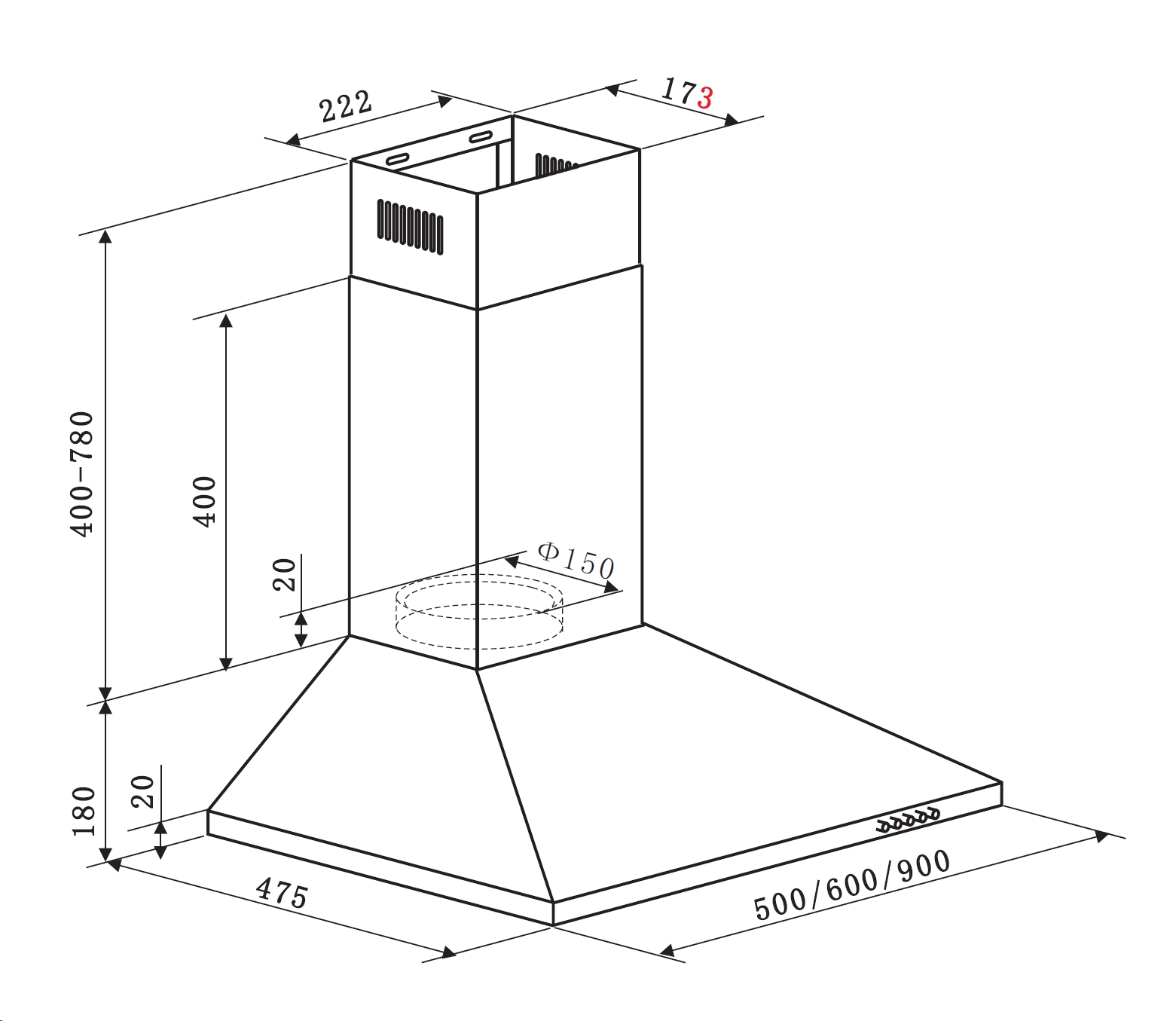картинка Кухонная вытяжка Weissgauff Zosma 50 PB WH 