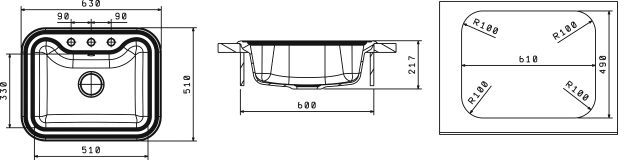 картинка Мойка для кухни Florentina Крит-630 