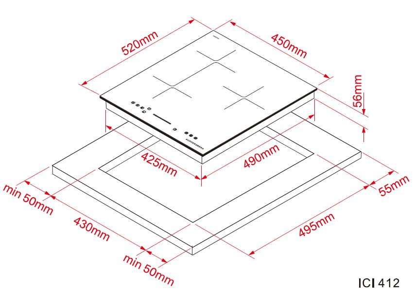 картинка Варочная панель Kuppersberg ICI 412 черный  картинка Варочная панель Kuppersberg ICI 412 черный