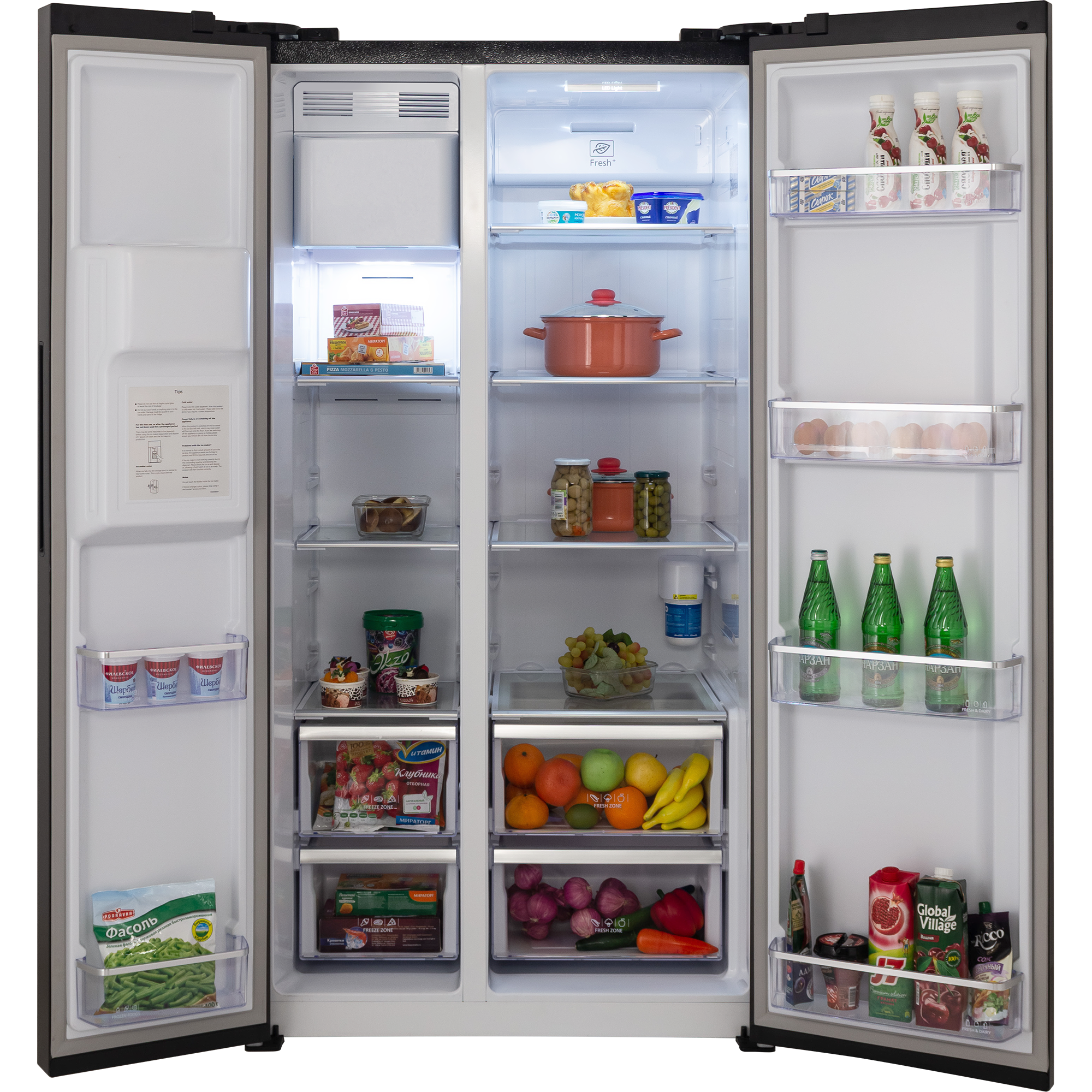 картинка Холодильник Hiberg RFS-650DX NFB INVERTER двухкамерный черный матовый 