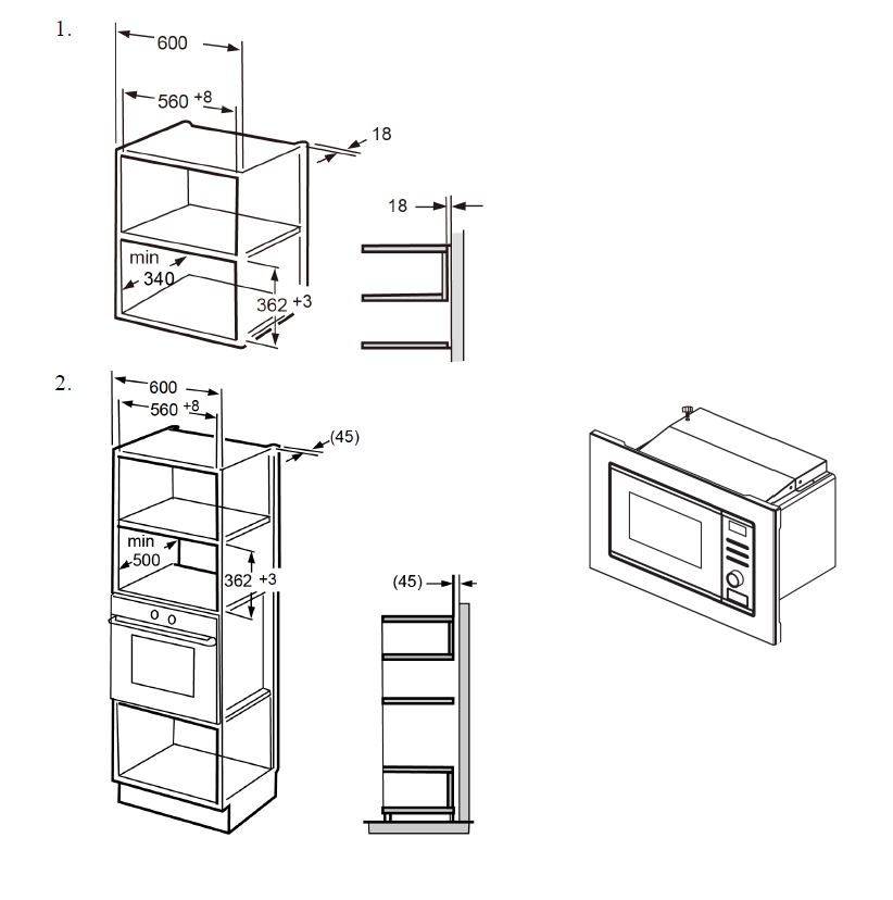 картинка Микроволновая печь встраиваемая Weissgauff BMWO-209 PDB черная 