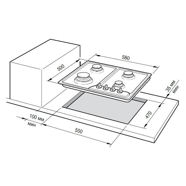 картинка Варочная панель Delonghi GRETA 6GW IM   картинка Варочная панель Delonghi GRETA 6GW IM