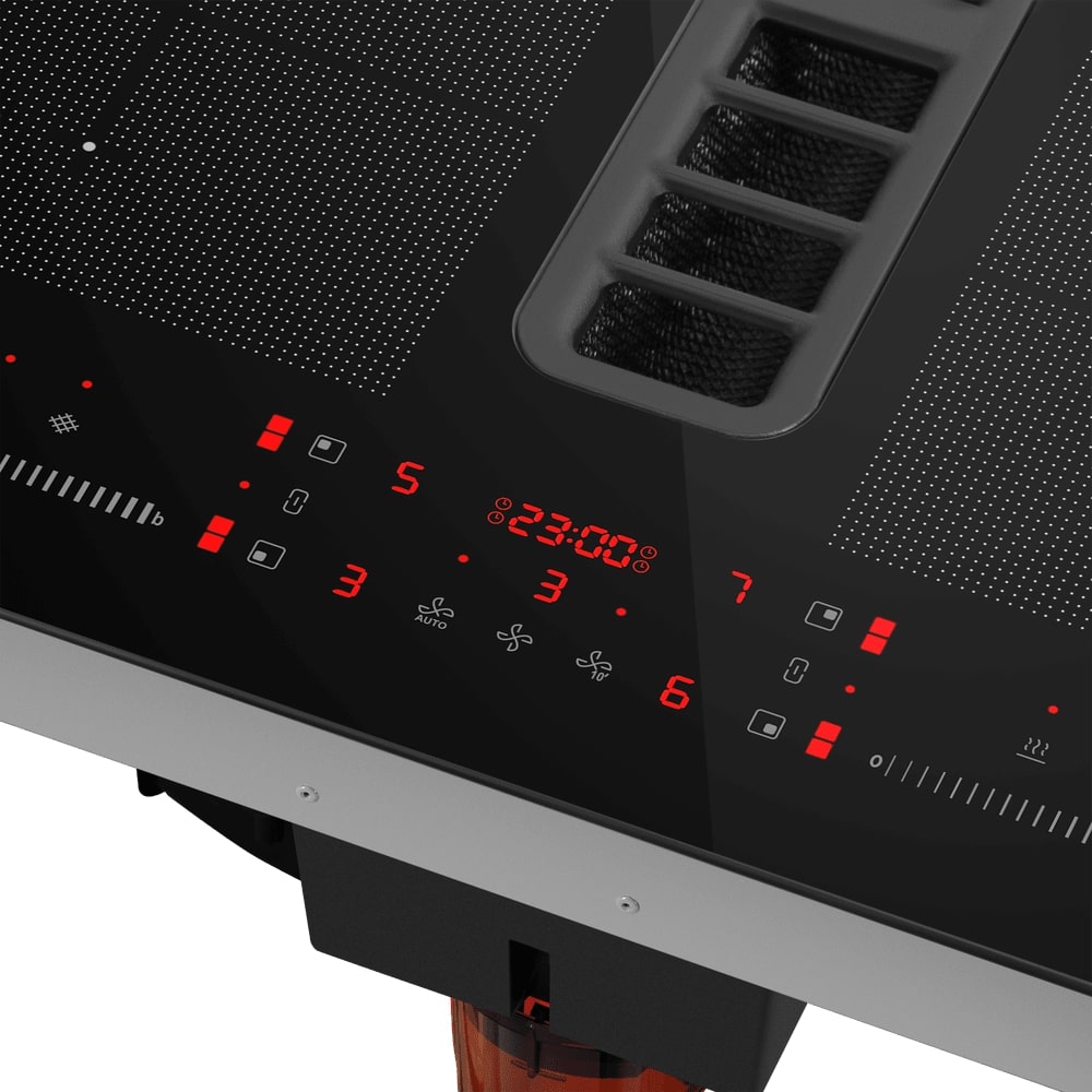 картинка Варочная панель с интегрированной вытяжкой Maunfeld MIHC604SF2BK 