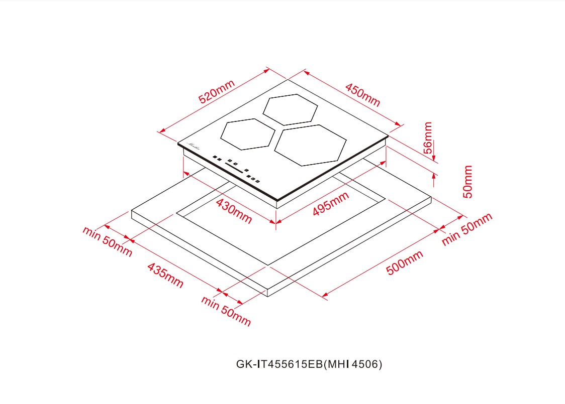 картинка Индукционная варочная панель Monsher MHI 4506  картинка Индукционная варочная панель Monsher MHI 4506