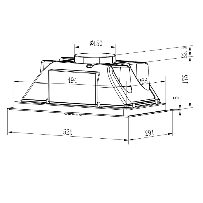 картинка Кухонная вытяжка Evelux Amanda 60 W 