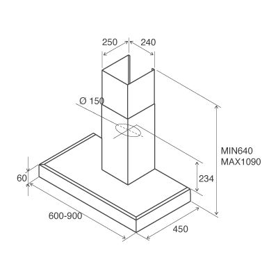 картинка Кухонная вытяжка Jetair POLA P 90 INX LED 