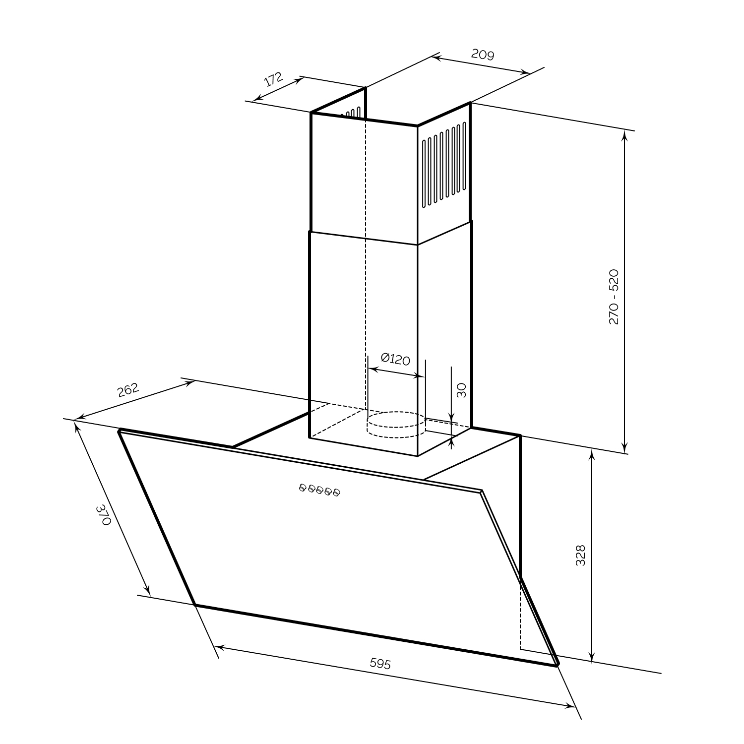 картинка Кухонная вытяжка Lex MOZA 600 WHITE 