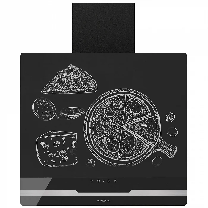 картинка Кухонная вытяжка Krona DOMENIKA 600 BLACK/INOX S 