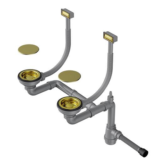 картинка Арматура для двухчашевых моек с прямоугольными переливами WK-2C 
