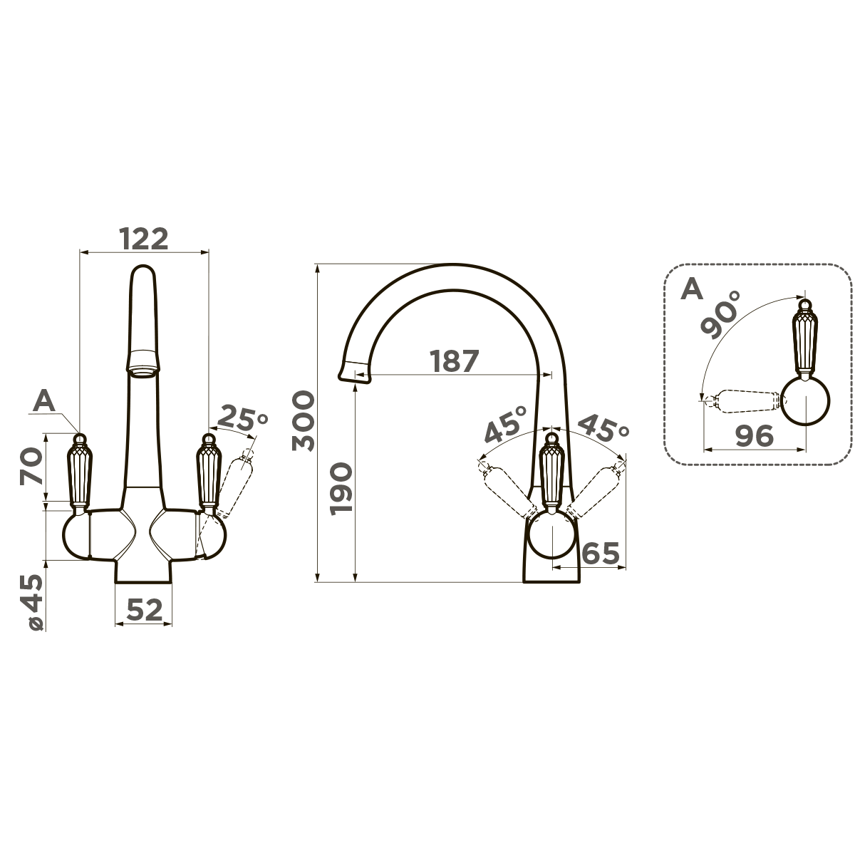 картинка Смеситель Omoikiri OKINAWA-2-G золотой 
