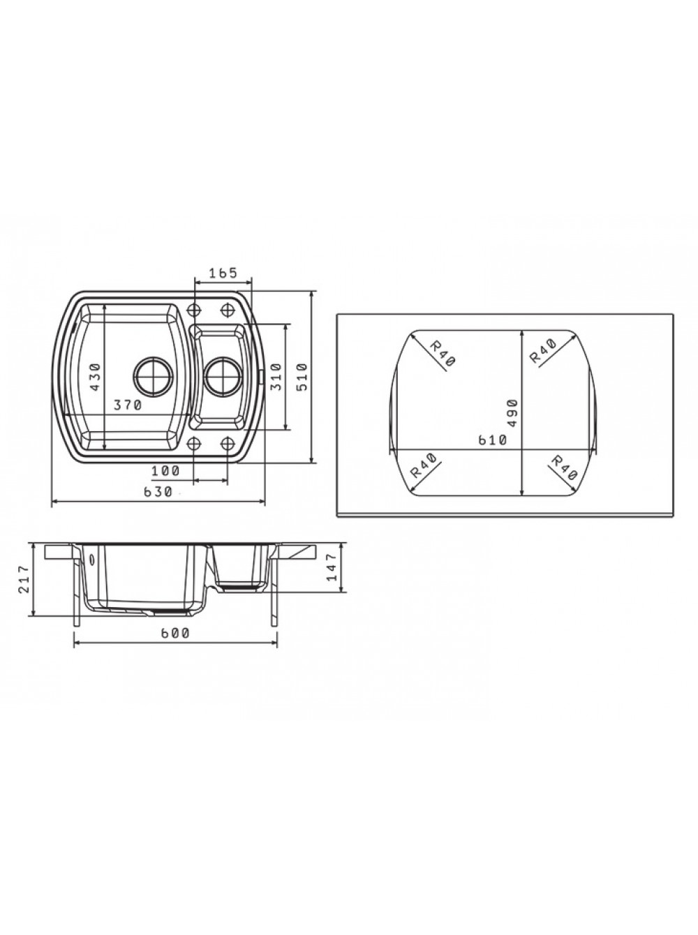 картинка Кухонная мойка Florentina НИРЕ-630K коричневый 