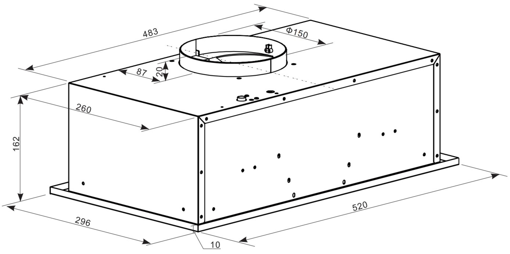 картинка Кухонная вытяжка Weissgauff Box 600 PB WH 