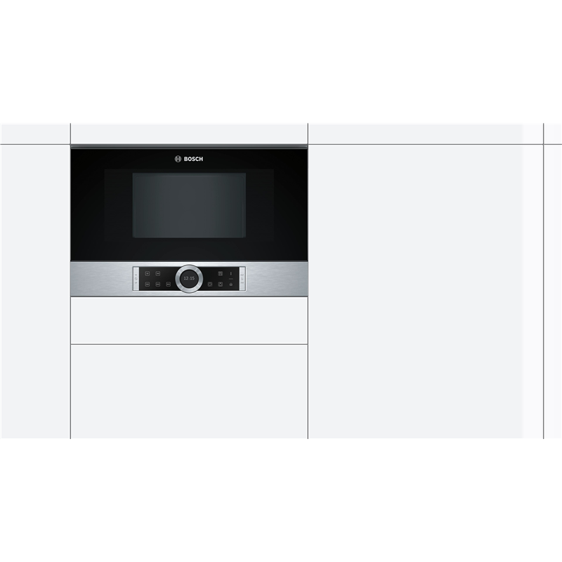 картинка Микроволновая печь встраиваемая Bosch BFL634GS1  картинка Микроволновая печь встраиваемая Bosch BFL634GS1