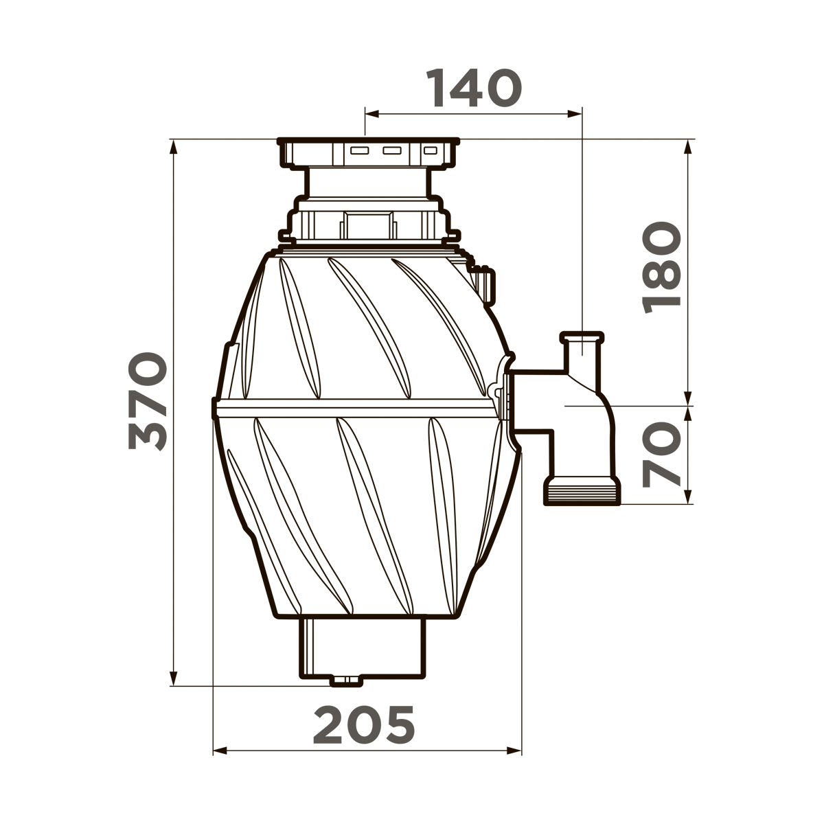 картинка Измельчитель пищевых отходов Omoikiri Nagare 500 