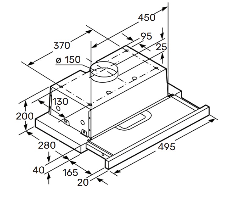 картинка Кухонная вытяжка Kuppersberg SLIMHIT 50 BG черная 
