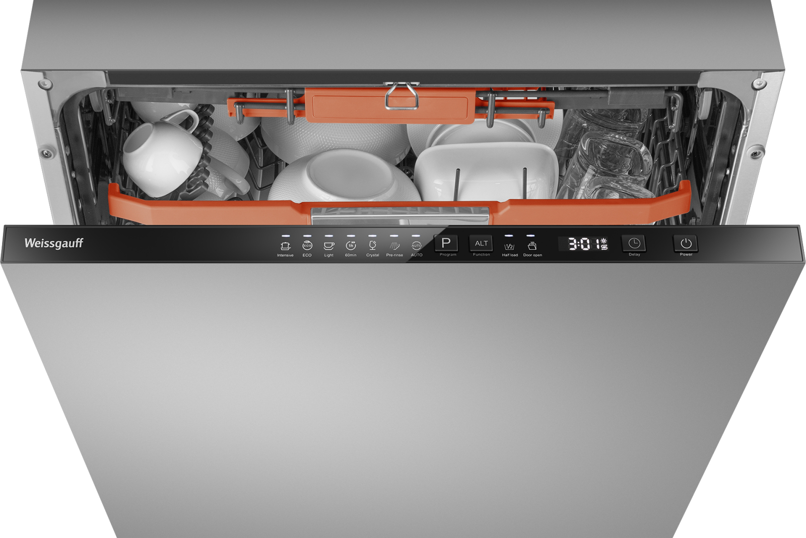 картинка Посудомоечная машина встраиваемая Weissgauff BDW 6037 Inverter AutoOpen Infolight 