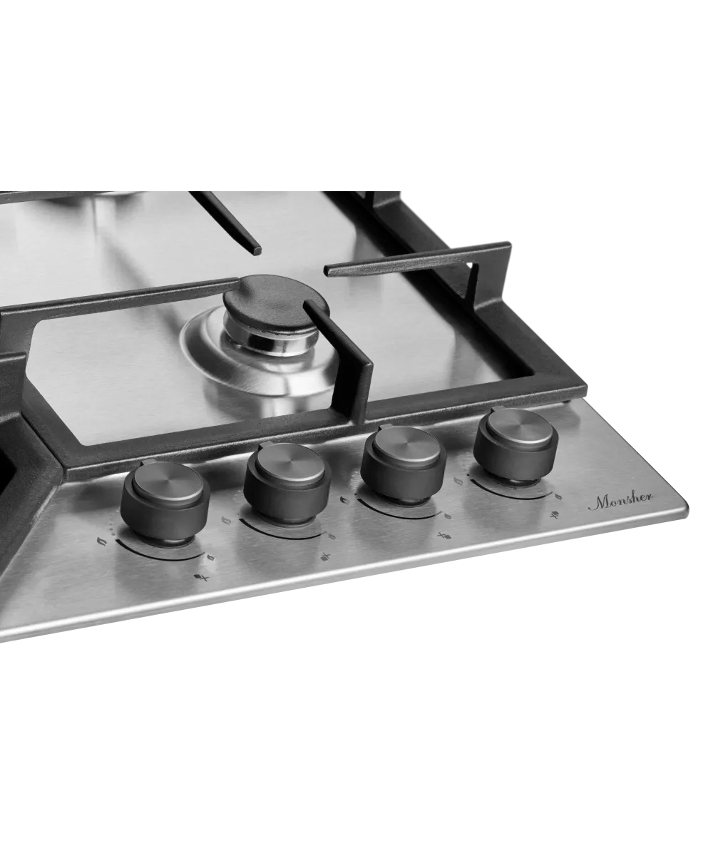 картинка Газовая варочная панель Monsher  MSG 60 Acier   картинка Газовая варочная панель Monsher  MSG 60 Acier