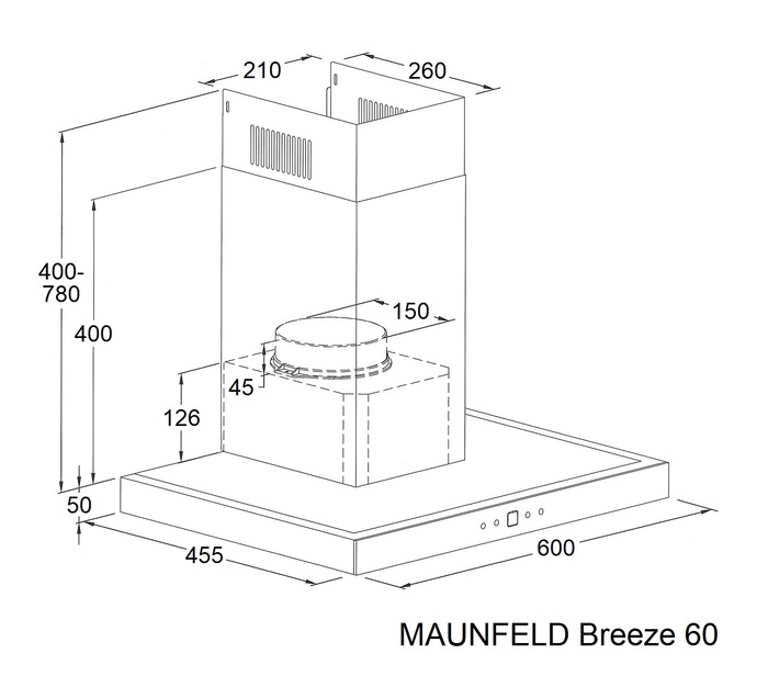 картинка Кухонная вытяжка Maunfeld Breeze 60 Inox  картинка Кухонная вытяжка Maunfeld Breeze 60 Inox