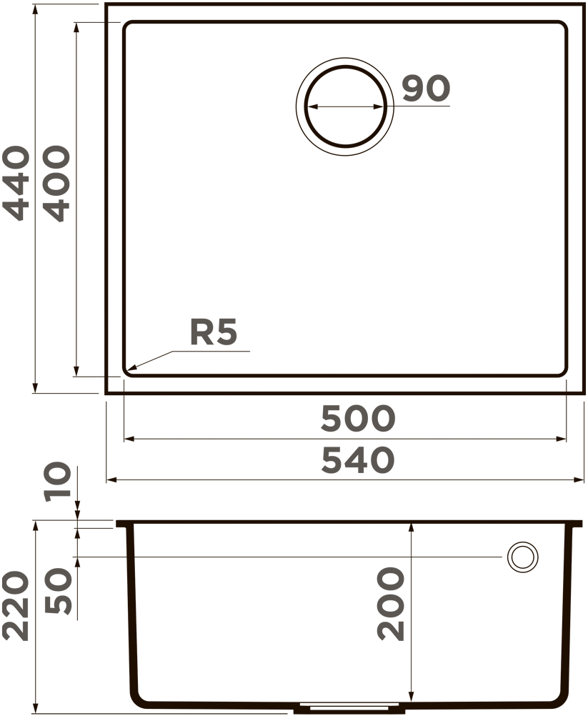 картинка Мойка для кухни Omoikiri BOSEN-54 