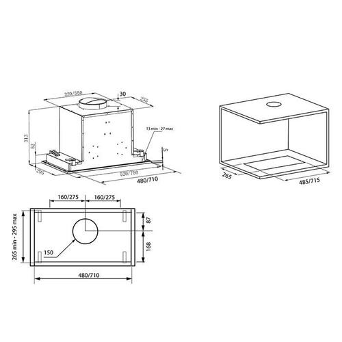 картинка Кухонная вытяжка Krona SELINA 600 GLASS WHITE S 
