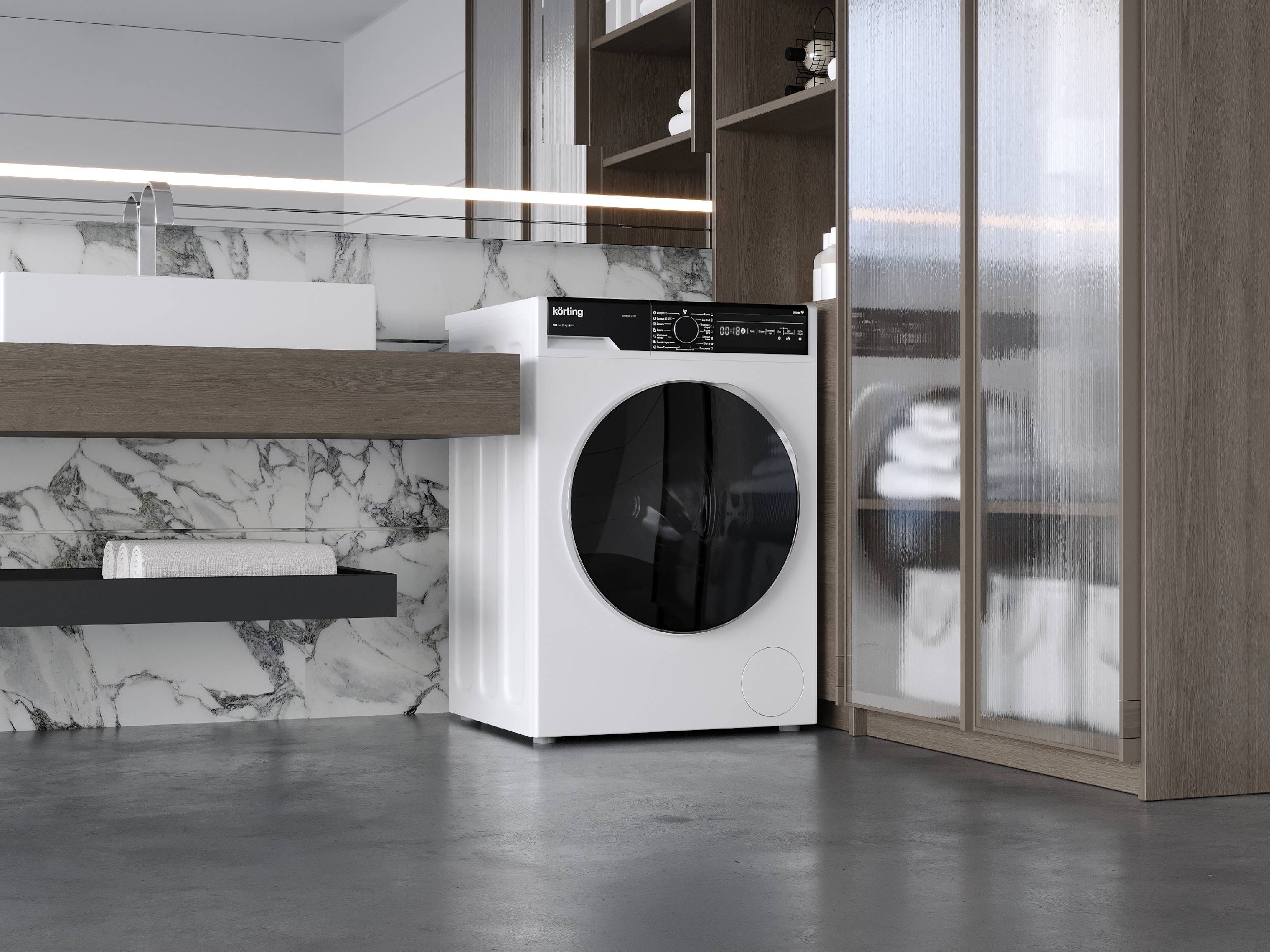 картинка Стиральная машина с паром Korting KWM 58ILS1297  картинка Стиральная машина с паром Korting KWM 58ILS1297