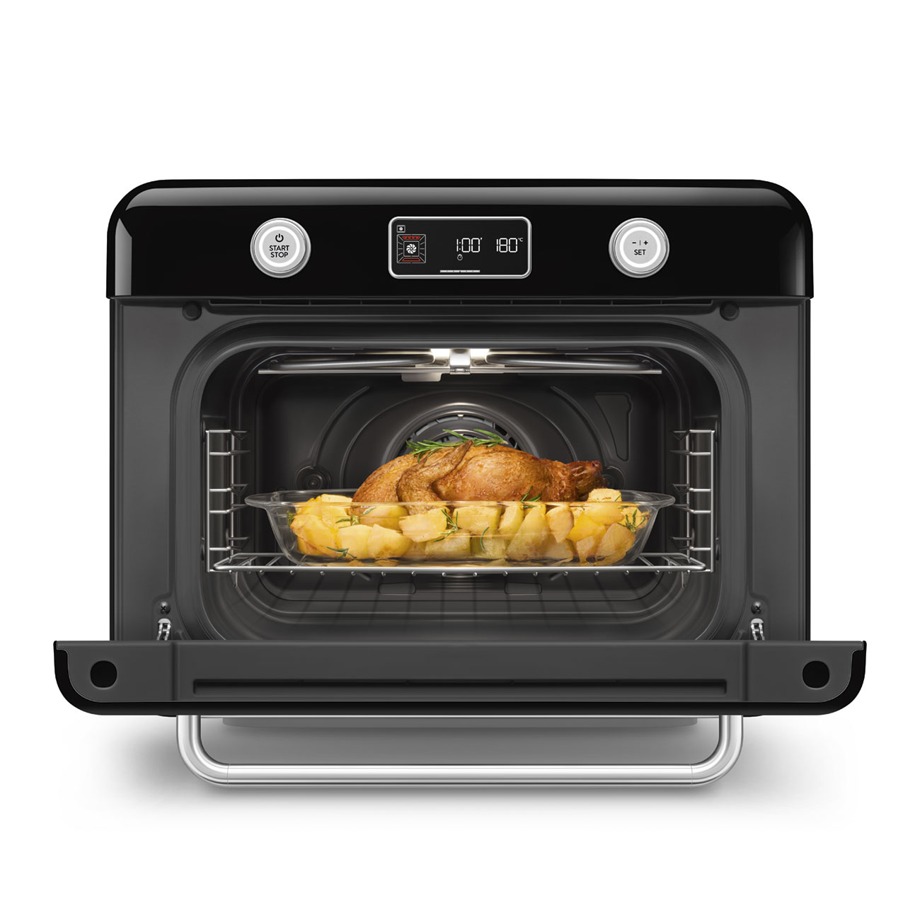 картинка Мини-печь с паром Smeg COF01BLEU чёрный  картинка Мини-печь с паром Smeg COF01BLEU чёрный