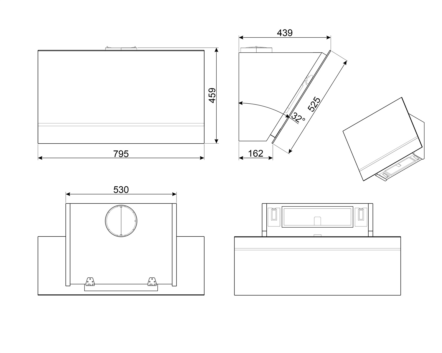 картинка Кухонная вытяжка Smeg KV28N черное стекло 