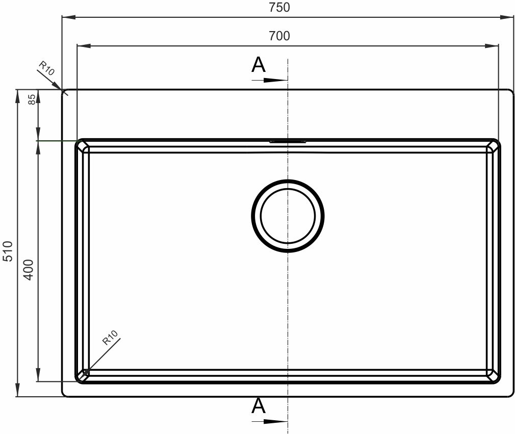 картинка Мойка для кухни Florentina ЛОГИКА-НМ 750  