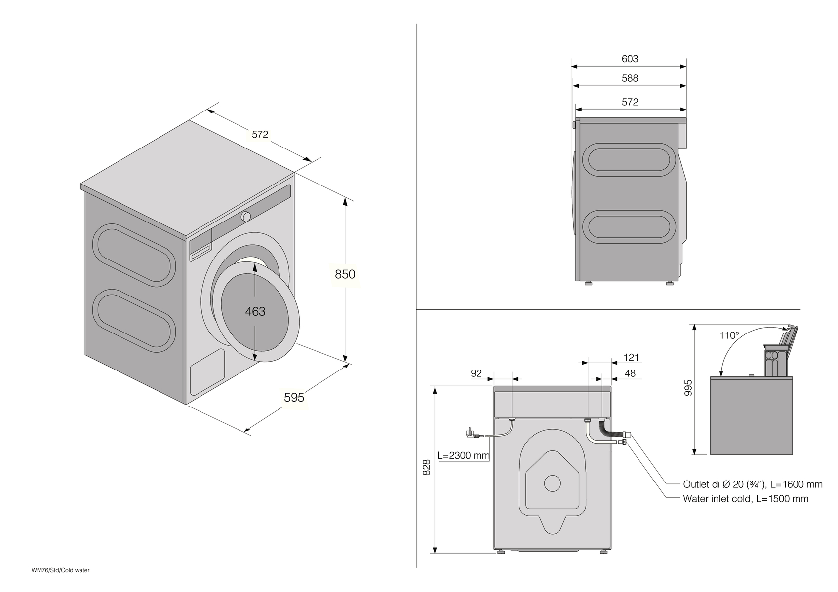 картинка Стиральная машина с паром Asko W5096RW белый 