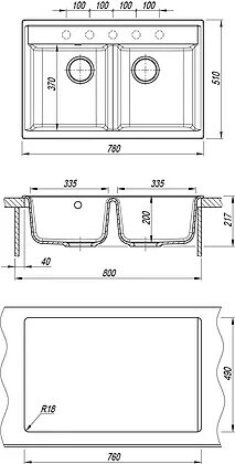 картинка Мойка для кухни Dr. Gans АСТРА-780 