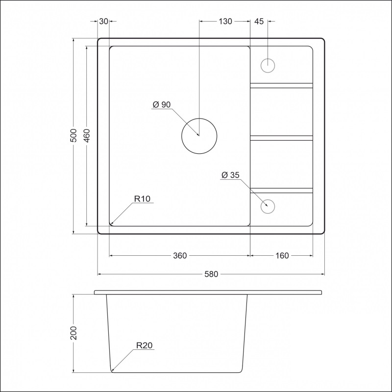 картинка Мойка для кухни Emar EMQ-1580.Q 