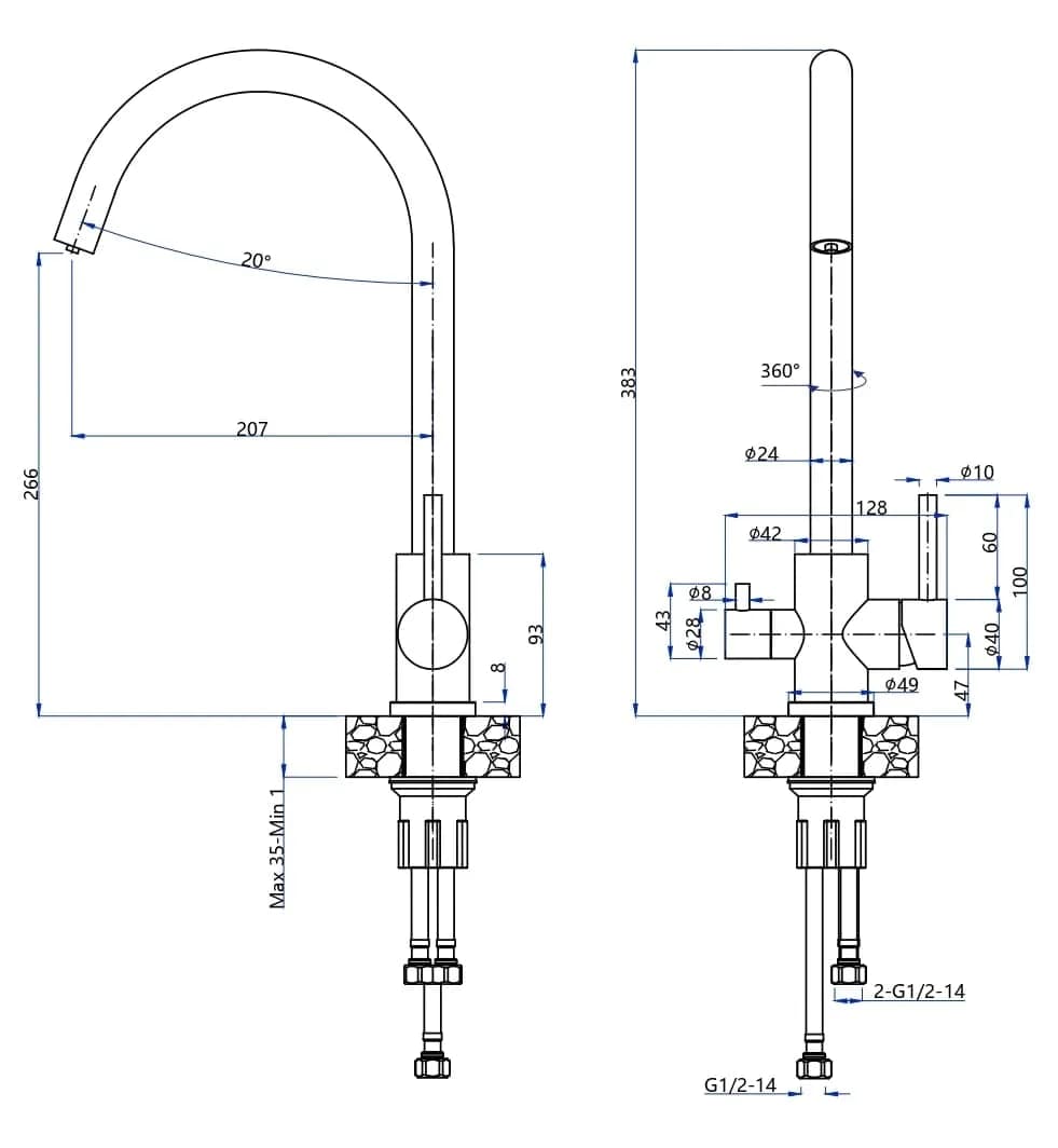 картинка Смеситель Granfest Urban GF-Z-5420 