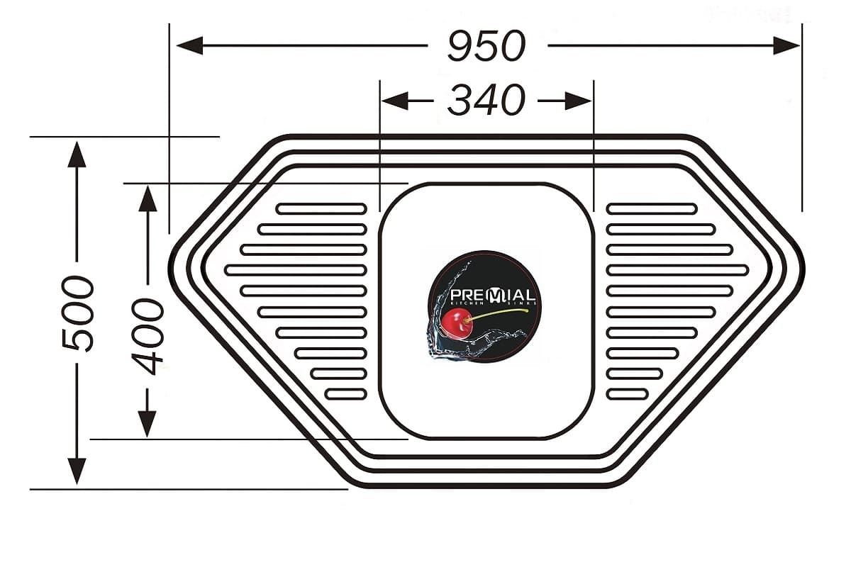 картинка Мойка для кухни Premial 9550B 