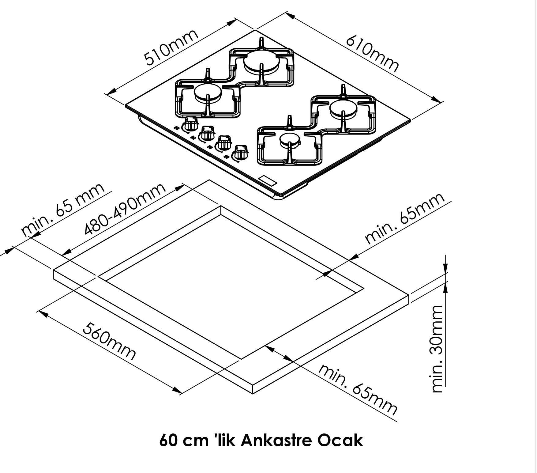 картинка Газовая варочная панель Monsher  MSG 60 Acier   картинка Газовая варочная панель Monsher  MSG 60 Acier