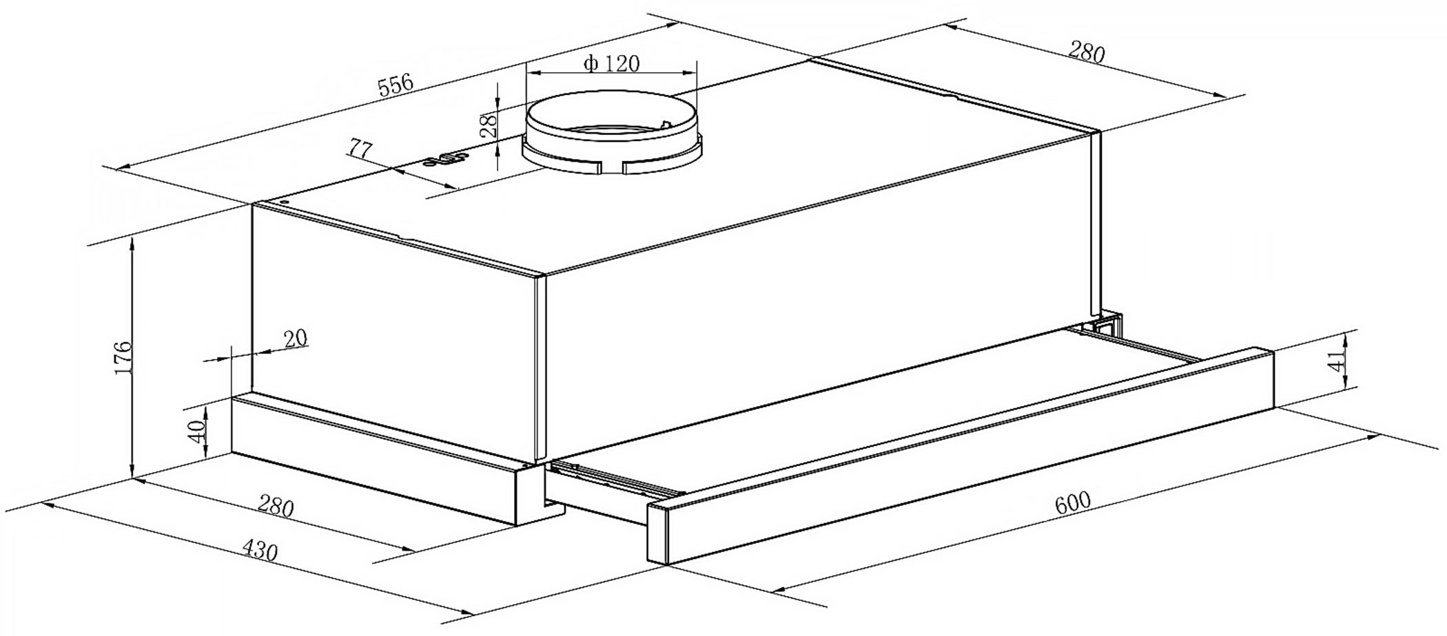 картинка Кухонная вытяжка Weissgauff TEL 06 1M BE 