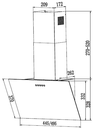 картинка Кухонная вытяжка Lex MOZA 450 WHITE 