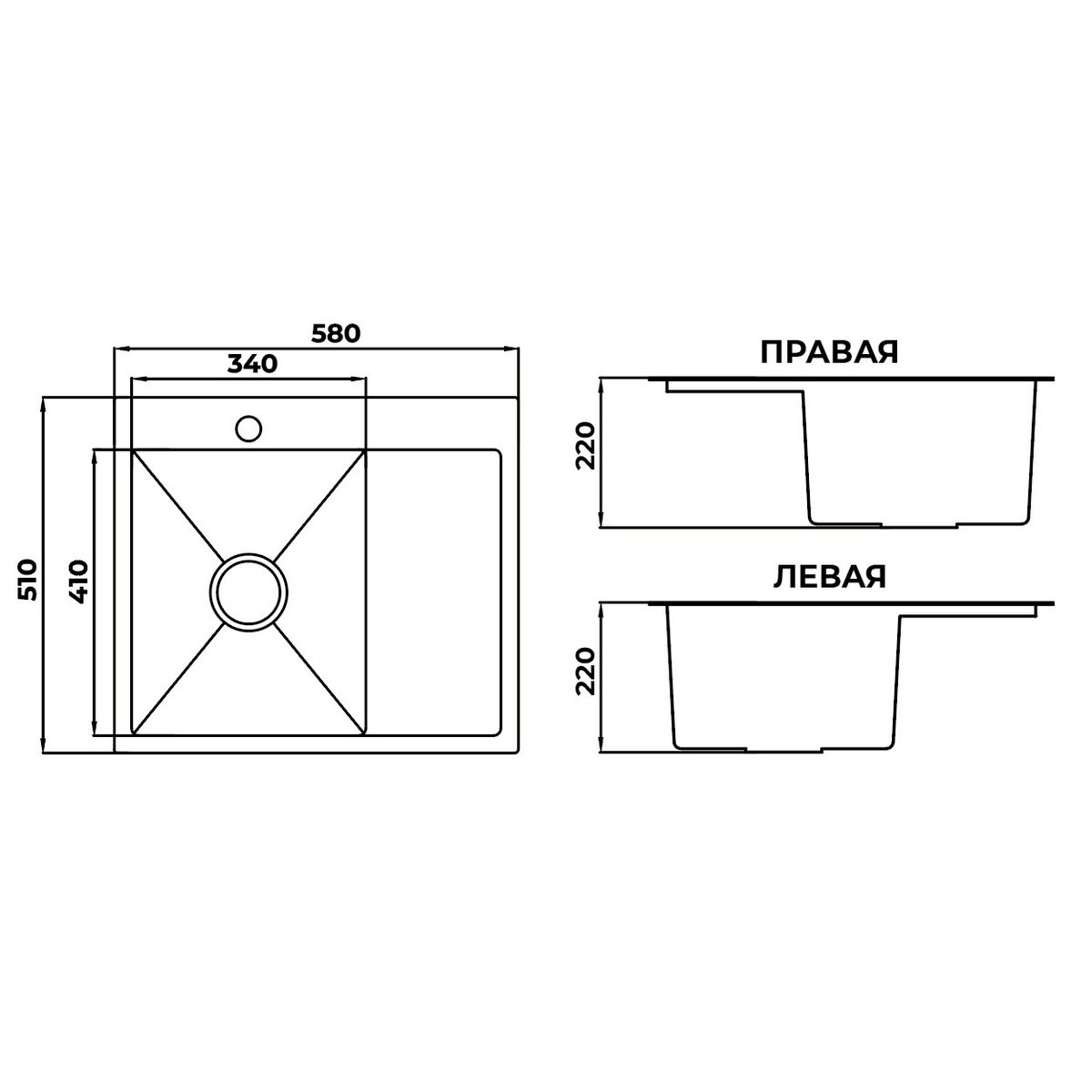 картинка Мойка для кухни Premial PR5851 (L) EVEN SILK GRAPHIT 