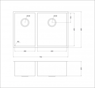 картинка Мойка для кухни Oulin OL-F202 