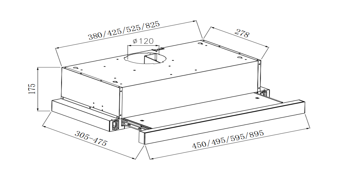 картинка Кухонная вытяжка Weissgauff TEL 450 Inox 