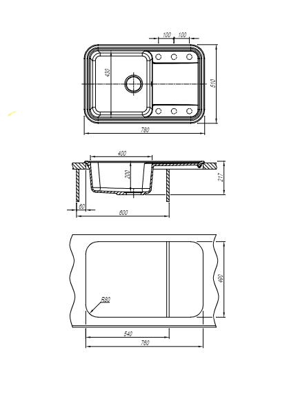 картинка Мойка для кухни Florentina Крит-780 
