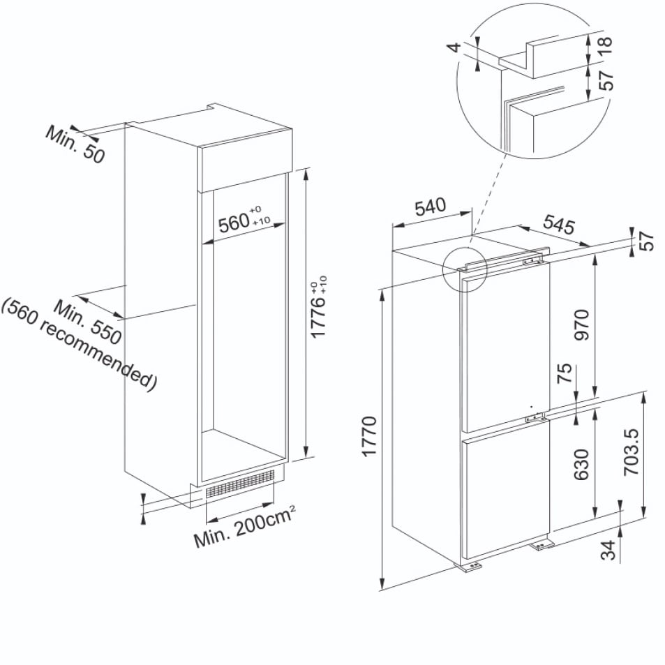 картинка Встраиваемый холодильник Franke FCB 320 S NE E 