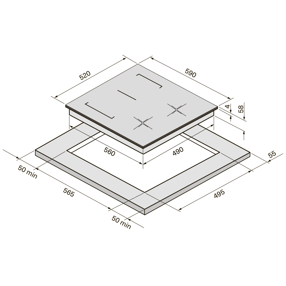 картинка Индукционная варочная панель Krona GENESIS max 60 BL 