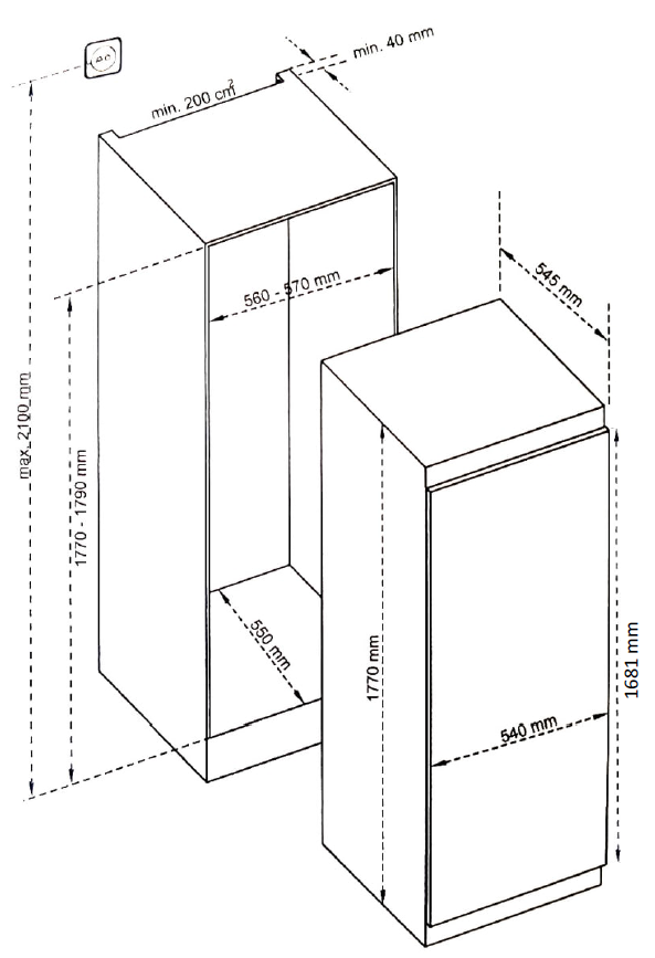 картинка Встраиваемый холодильник Weissgauff WRI 178 Fresh Zone 