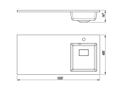картинка Мойка для ванной Florentina АВАНТИ 1000R 