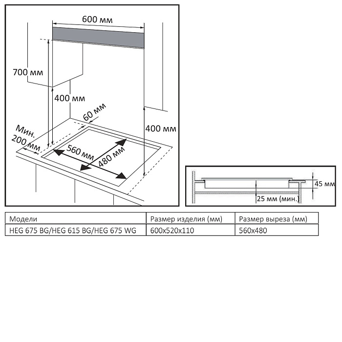 картинка Газовая варочная панель Evelux HEG 615 BG 