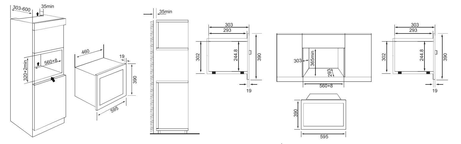 картинка Микроволновая печь встраиваемая Weissgauff HMT-206 B 