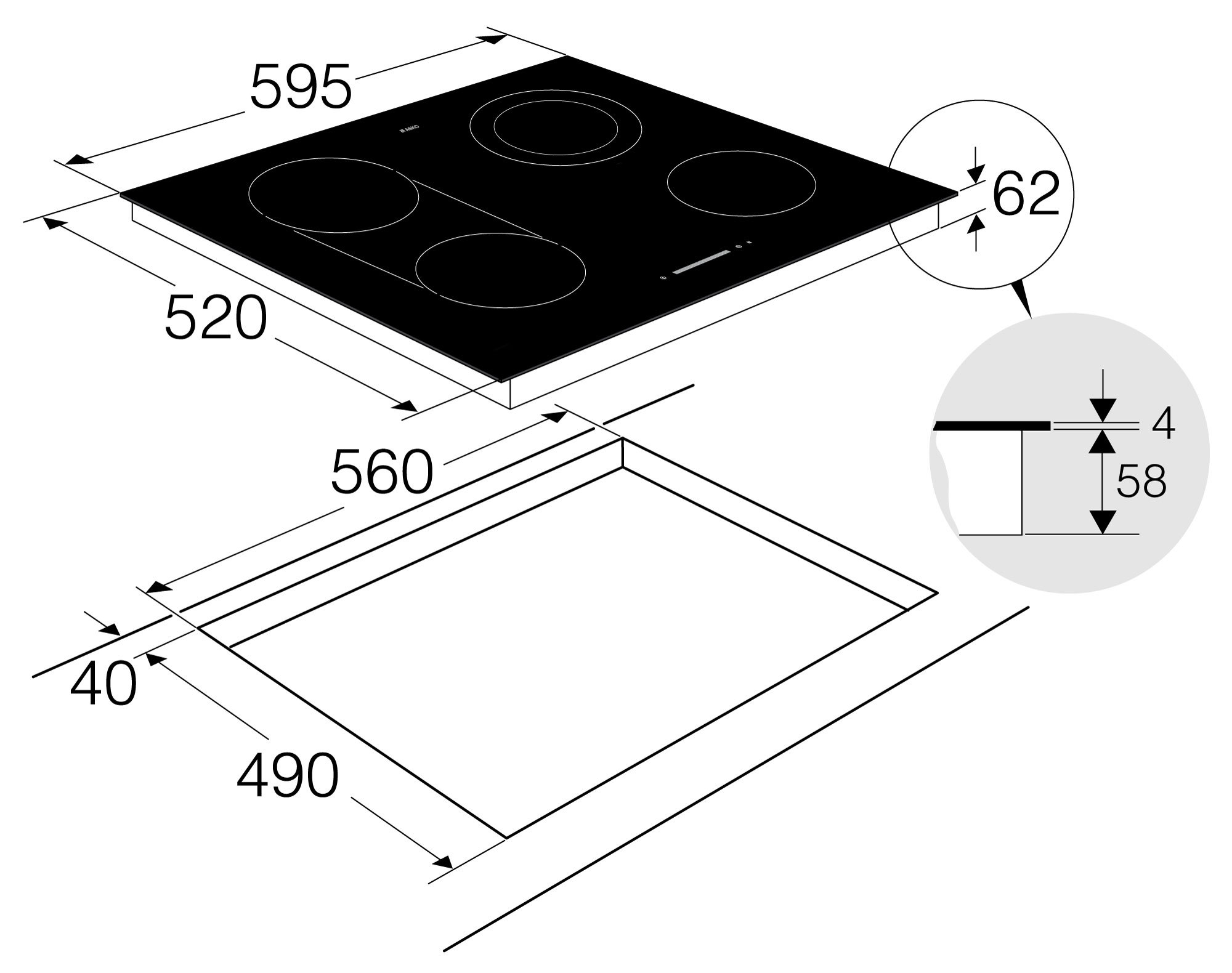картинка Электрическая варочная панель ASKO HCL634G 