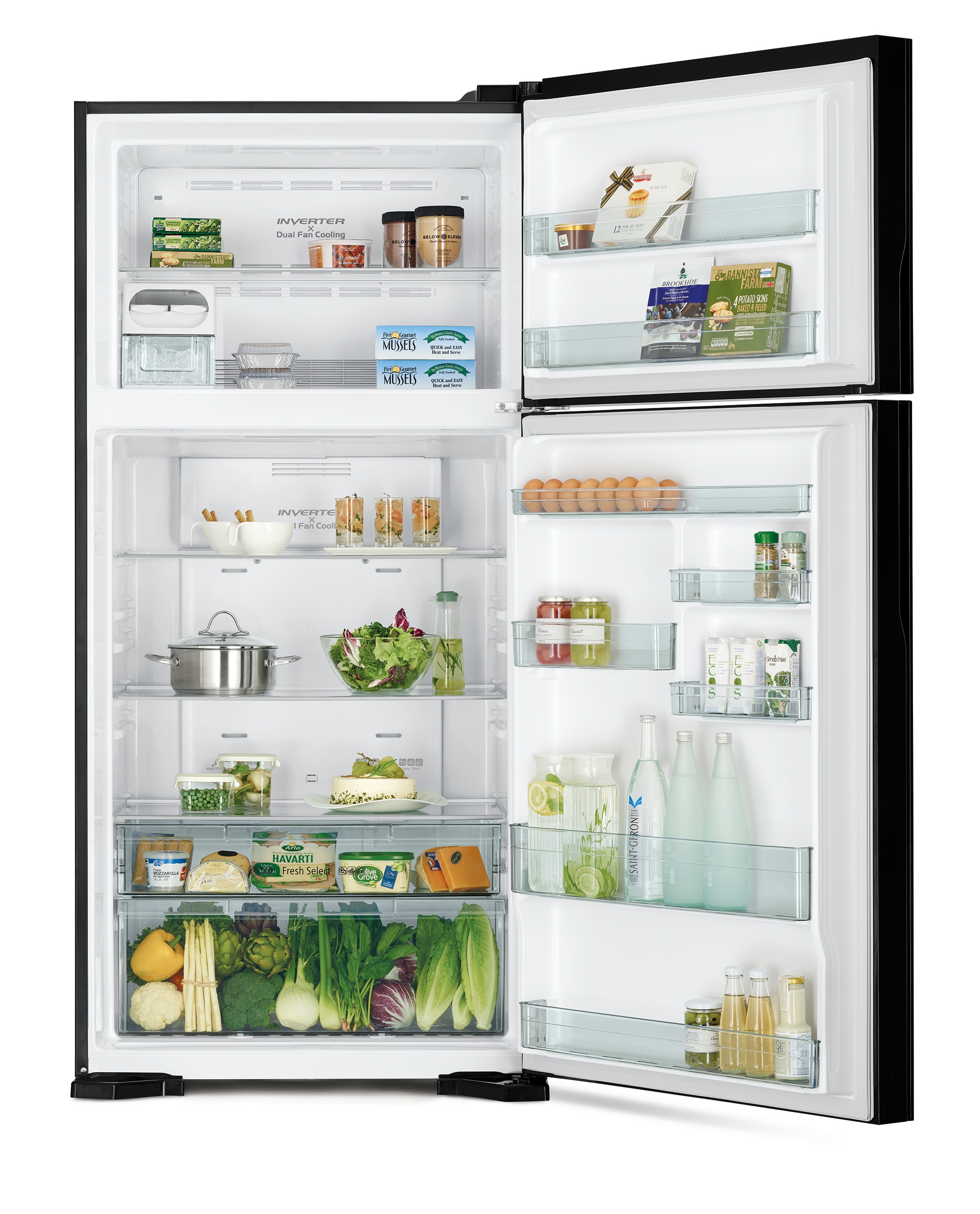 картинка Отдельностоящий холодильник Hitachi R-V660PUC7-1 BBK черный 